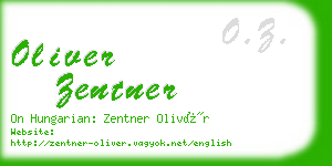oliver zentner business card